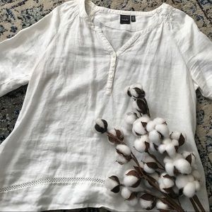 Large White Linen Top